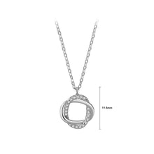 Load image into Gallery viewer, 925 Sterling Silver Fashion Simple Cross Double Ring Pendant with Cubic Zirconia and Necklace