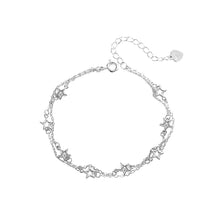 Load image into Gallery viewer, 925 Sterling Silver Fashion Simple Star Double Layer Bracelet with Cubic Zirconia
