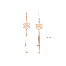 Load image into Gallery viewer, 925 Sterling Silver Plated Rose Gold Fashion Elegant Snowflake Tassel Earrings