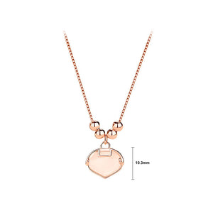 925 Sterling Silver Plated Rose Gold Fashion Simple Ruyi Lock Cats Eye Pendant with Necklace