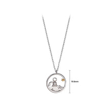 Load image into Gallery viewer, 925 Sterling Silver Fashion Creative Little Prince Hollow Planet Geometric Round Pendant with Necklace