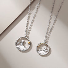 Load image into Gallery viewer, 925 Sterling Silver Fashion Creative Little Prince Hollow Planet Geometric Round Pendant with Necklace