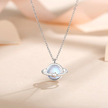 Load image into Gallery viewer, 925 Sterling Silver Fashion Temperament Planet Moonstone Pendant with Necklace