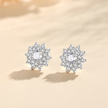 Load image into Gallery viewer, 925 Sterling Silver Simple Brilliant Snowflake Stud Earrings with Cubic Zirconia