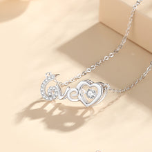 Load image into Gallery viewer, 925 Sterling Silver Fashion Romantic Love Heart Pendant with Cubic Zirconia and Necklace