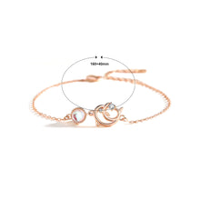 Load image into Gallery viewer, 925 Sterling Silver Plated Rose Gold Fashion Simple Hollow Dolphin Moonstone Bracelet with Cubic Zirconia