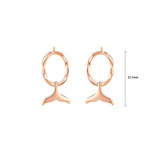 Load image into Gallery viewer, 925 Sterling Silver Plated Rose Gold Fashion Simple Mermaid Tail Geometric Earrings