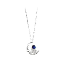 Load image into Gallery viewer, 925 Sterling Silver Fashion Personality Astronaut Moon Couple Pendant with Necklace For Women