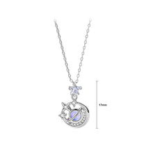 Load image into Gallery viewer, 925 Sterling Silver Fashion Personality Planet Star Pendant with Cubic Zirconia and Necklace