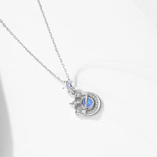 Load image into Gallery viewer, 925 Sterling Silver Fashion Personality Planet Star Pendant with Cubic Zirconia and Necklace