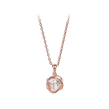 Load image into Gallery viewer, 925 Sterling Silver Plated Rose Gold Fashion Creative Planet Cubic Zirconia Pendant with Necklace
