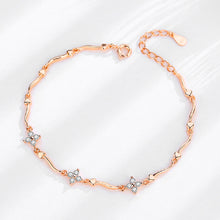 Load image into Gallery viewer, 925 Sterling Silver Plated Rose Gold Fashion Simple Four-leafed Clover Bracelet with Cubic Zirconia