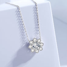 Load image into Gallery viewer, 925 Sterling Silver Fashion Simple Flower Pendant with Cubic Zirconia and Necklace