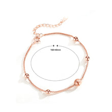 Load image into Gallery viewer, 925 Sterling Silver Plated Rose Gold Fashion Simple Geometric Bead Bracelet