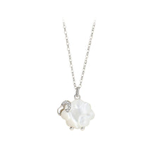 Load image into Gallery viewer, 925 Sterling Silver Simple and Lovely Sheep Mother-of-pearl Pendant with Cubic Zirconia and Necklace
