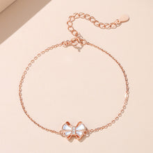 Load image into Gallery viewer, 925 Sterling Silver Plated Rose Gold Fashion Simple Butterfly Mother-of-Pearl Bracelet with Cubic Zirconia