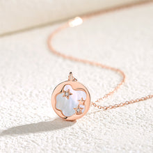 Load image into Gallery viewer, 925 Sterling Silver Plated Rose Gold Fashion Simple Starry Shell Pendant with Cubic Zirconia and Necklace