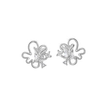 Load image into Gallery viewer, 925 Sterling Silver Simple Fashion Hollow Flower Stud Earrings with Cubic Zirconia