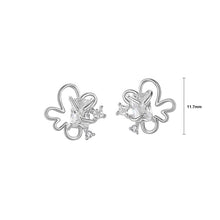 Load image into Gallery viewer, 925 Sterling Silver Simple Fashion Hollow Flower Stud Earrings with Cubic Zirconia