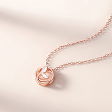 Load image into Gallery viewer, 925 Sterling Silver Plated Rose Gold Fashion Temperament Mermaid Fishtail Mother-of-pearl Round Pendant with Necklace