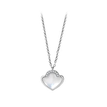 Load image into Gallery viewer, 925 Sterling Silver Fashion Simple Shell Mother-of-Pearl Pendant with Cubic Zirconia and Necklace