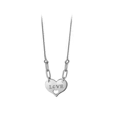 Load image into Gallery viewer, 925 Sterling Silver Simple Romantic Love Heart-shaped Pendant with Cubic Zirconia and Necklace