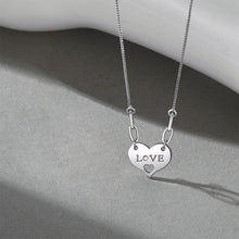 Load image into Gallery viewer, 925 Sterling Silver Simple Romantic Love Heart-shaped Pendant with Cubic Zirconia and Necklace