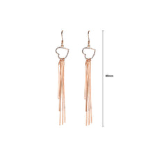 Load image into Gallery viewer, 925 Sterling Silver Plated Rose Gold Fashion Simple Hollow Heart Tassel Earrings