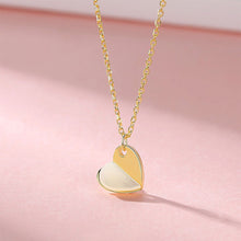 Load image into Gallery viewer, 925 Sterling Silver Plated Gold Simple Fashion Heart Shaped Mother-of-pearl Pendant with Necklace