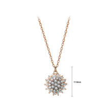 Load image into Gallery viewer, 925 Sterling Silver Plated Rose Gold Fashion Brilliant Flower Pendant with Cubic Zirconia and Necklace