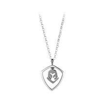Load image into Gallery viewer, 925 Sterling Silver Simple Personality Hollow Knight Shield Couple Pendant with Necklace For Men