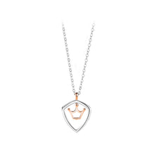 Load image into Gallery viewer, 925 Sterling Silver Simple Personality Hollow Crown Shield Couple Pendant with Necklace For Women