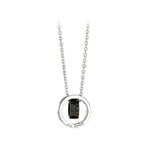 Load image into Gallery viewer, 925 Sterling Silver Simple Fashion Geometric Double Circle Couple Pendant with Necklace For Men