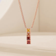 Load image into Gallery viewer, 925 Sterling Silver Plated Rose Gold Fashion Simple Rectangular Geometric Pendant with Cubic Zirconia and Necklace