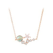 Load image into Gallery viewer, 925 Sterling Silver Plated Rose Gold Fashion Temperament Star Pendant with Cubic Zirconia and Necklace