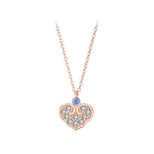 Load image into Gallery viewer, 925 Sterling Silver Plated Rose Gold Fashion Simple Heart-shaped Pendant with Cubic Zirconia and Necklace