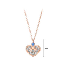 Load image into Gallery viewer, 925 Sterling Silver Plated Rose Gold Fashion Simple Heart-shaped Pendant with Cubic Zirconia and Necklace
