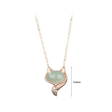 Load image into Gallery viewer, 925 Sterling Silver Plated Rose Gold Fashion Simple Fox Imitation Chalcedony Pendant with Necklace