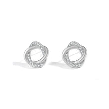 Load image into Gallery viewer, 925 Sterling Silver Fashion Simple Hollow Flower Stud Earrings with Cubic Zirconia