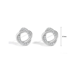 925 Sterling Silver Fashion Simple Hollow Flower Stud Earrings with Cubic Zirconia