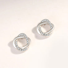 Load image into Gallery viewer, 925 Sterling Silver Fashion Simple Hollow Flower Stud Earrings with Cubic Zirconia