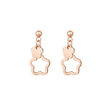 Load image into Gallery viewer, 925 Sterling Silver Plated Rose Gold Simple Fashion Hollow Flower Earrings