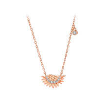 Load image into Gallery viewer, 925 Sterling Silver Plated Rose Gold Fashion Temperament Daisy Pendant with Cubic Zirconia and Necklace