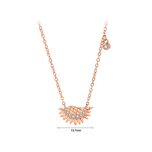 925 Sterling Silver Plated Rose Gold Fashion Temperament Daisy Pendant with Cubic Zirconia and Necklace