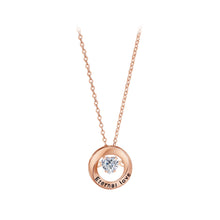 Load image into Gallery viewer, 925 Sterling Silver Plated Rose Gold Fashion Simple Möbius Heart Pendant with Cubic Zirconia and Necklace