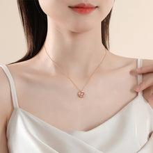 Load image into Gallery viewer, 925 Sterling Silver Plated Rose Gold Fashion Simple Möbius Heart Pendant with Cubic Zirconia and Necklace