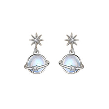 Load image into Gallery viewer, 925 Sterling Silver Fashion Simple Planet Moonstone Earrings with Cubic Zirconia