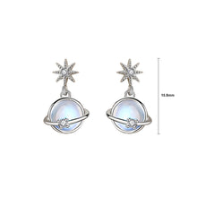 Load image into Gallery viewer, 925 Sterling Silver Fashion Simple Planet Moonstone Earrings with Cubic Zirconia