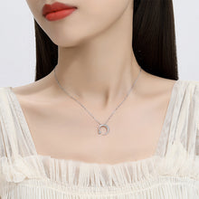 Load image into Gallery viewer, 925 Sterling Silver Fashion Simple Star Moon Pendant with Cubic Zirconia and Necklace