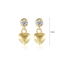 Load image into Gallery viewer, 925 Sterling Silver Plated Gold Simple Fashion Heart Earrings with Cubic Zirconia